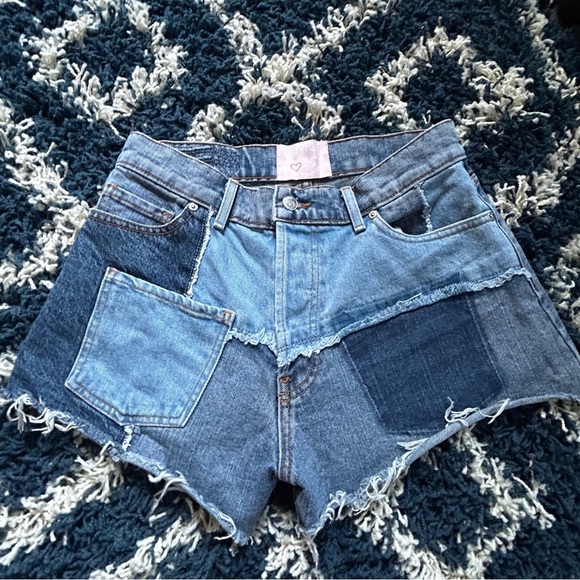 Revice MATCHMAKER SHORTS / LOVE AT FIRST SIGHT button fly denim jorts - Picture 9 of 10